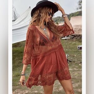 Entro Red Lace Blouse